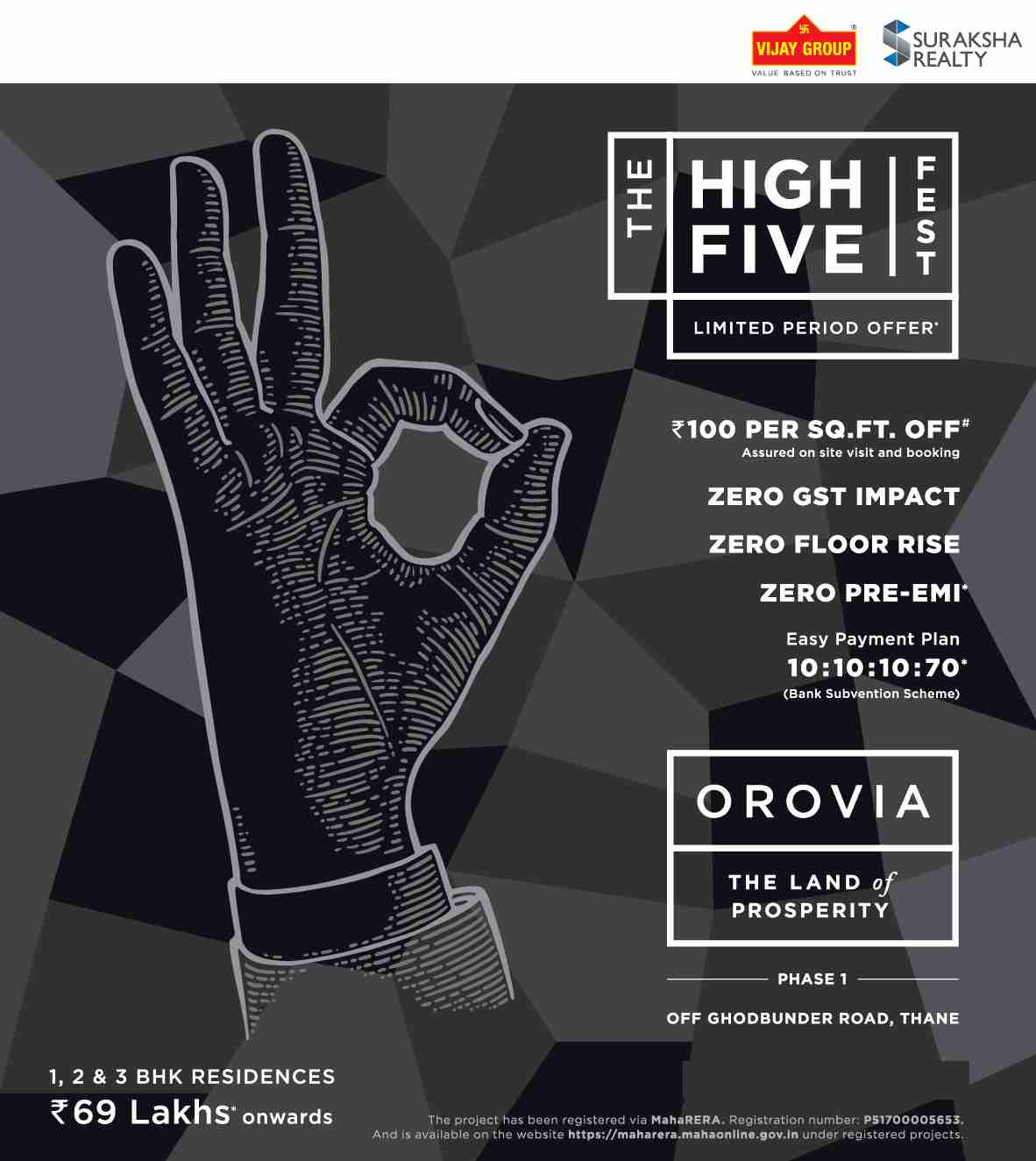 Book home during The High Five Fest offer at Vijay Orovia in Mumbai Update